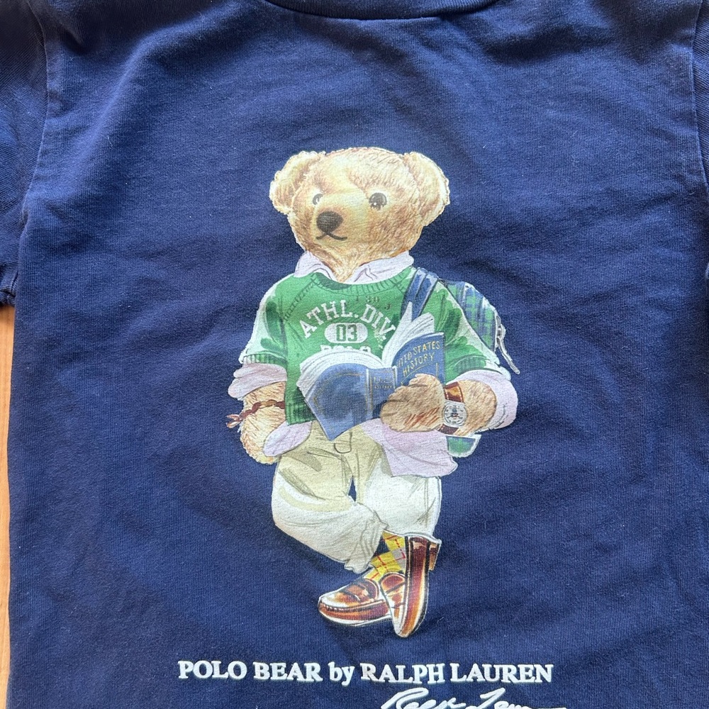 RALPH LAUREN College History Scholar Bear Tee, 4T - Picture 3 of 4